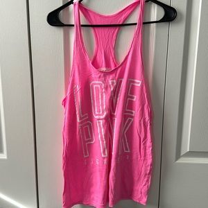 PINK Victoria’s Secret hot pink tank top. Love Pink Eighty Six